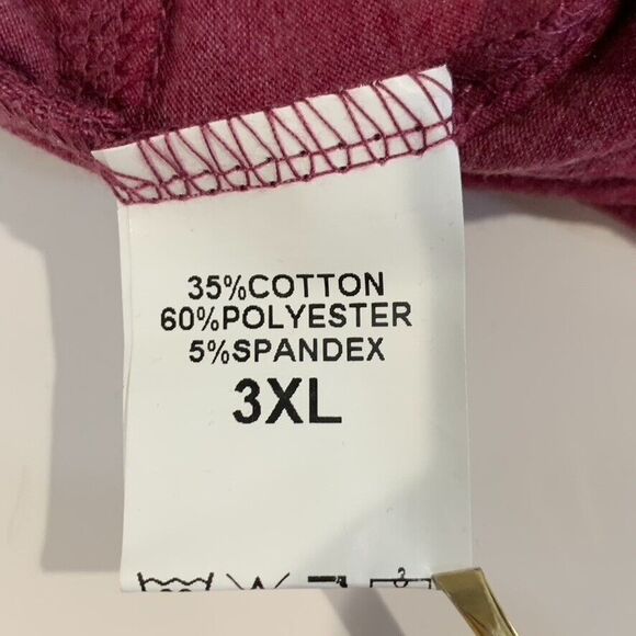 Angerella Oversized Soft Loose Fit Long Sleeve Pocket Shirt Wine Red Women 3XL - Picture 7 of 12